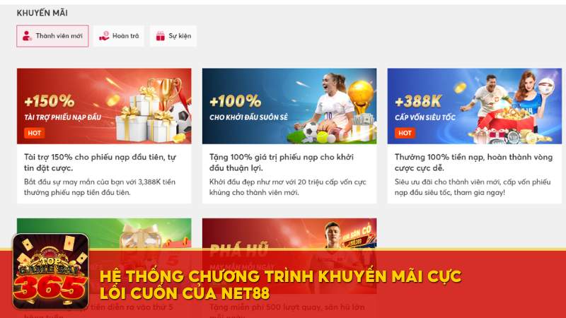 chương trình khuyến mãi Net88