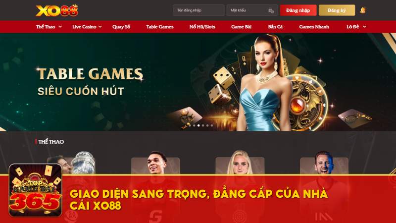 Giao diện nhà cái XO88