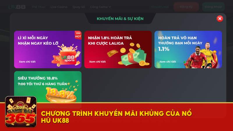Chương trình khuyến mãi nổ hũ UK88