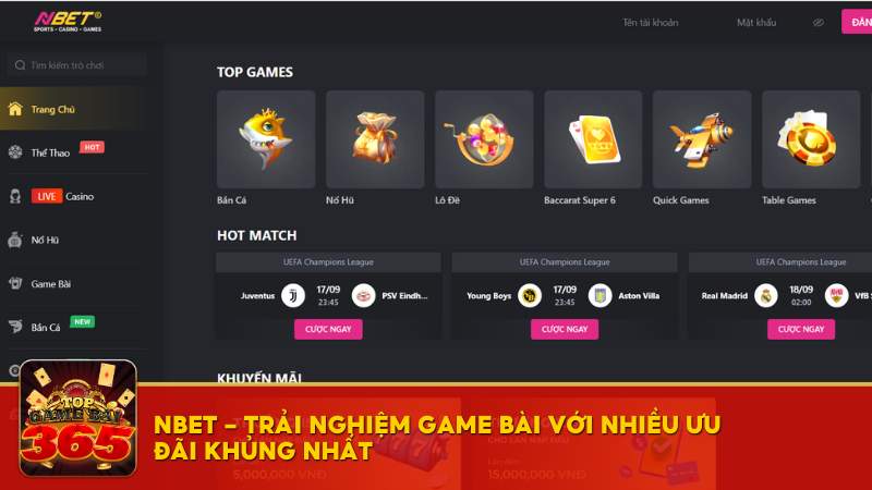 Trang chủ 15 Nbet game bài với nhiều ưu đãi