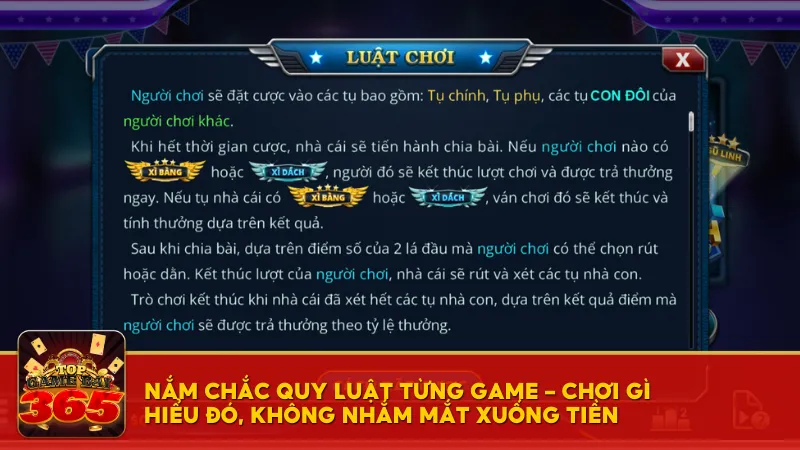 Nắm chắc quy luật từng game – Chơi gì hiểu đó, không nhắm mắt xuống tiền