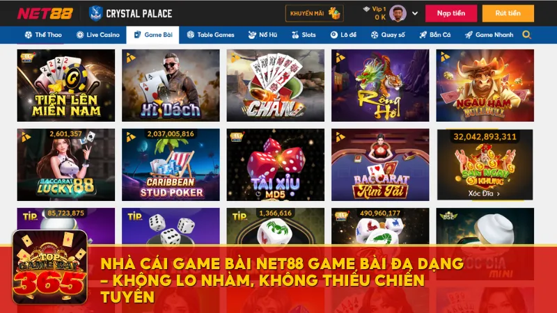 Nhà cái game bài Net88 game bài đa dạng – Không lo nhàm, không thiếu chiến tuyến