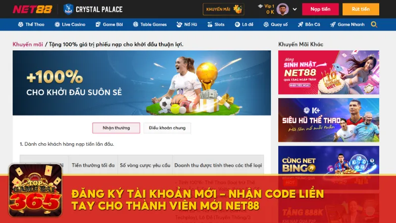 Hướng dẫn cách nhận code khuyến mãi Net88 dễ nhất